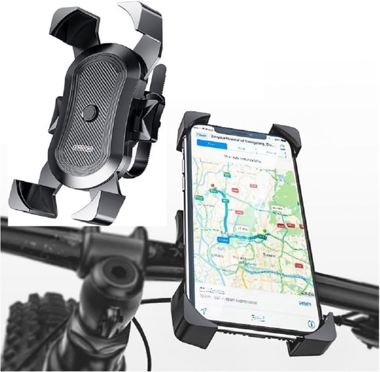Holder Support voor Bicycle and Motorcycle Handlebars Automatic and Swivel 360º voor GIONEE F10 (2020) - Black — afbeelding 5