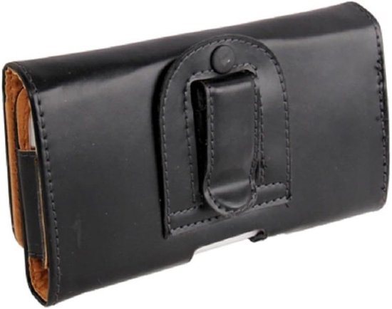 Holster Riemclip Glad Kunstleer Horizontaal voor Gionee S12 (2020) - Zwart — afbeelding 2