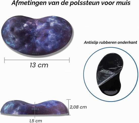 Ergonomische Geheugenfoam Polssteun voor Computer en Laptop, Ideaal voor Kantoorwerk en PC Games, Verlicht Polspijn met Massagegaten — afbeelding 2