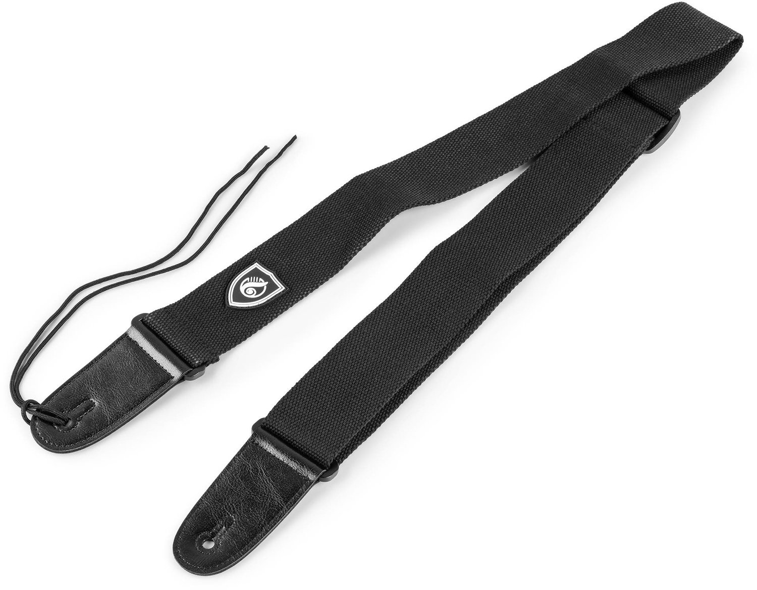 MAX GS10 universele gitaarband - Gitaarriem met lederen uiteinden - Zwart