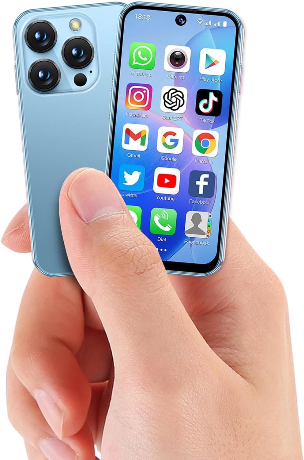 3,88 inch HD-scherm, dual-sim met dual-standby, Face ID, geschikt voor kinderen en studenten, zonder vergrendeling (Blu-3G)