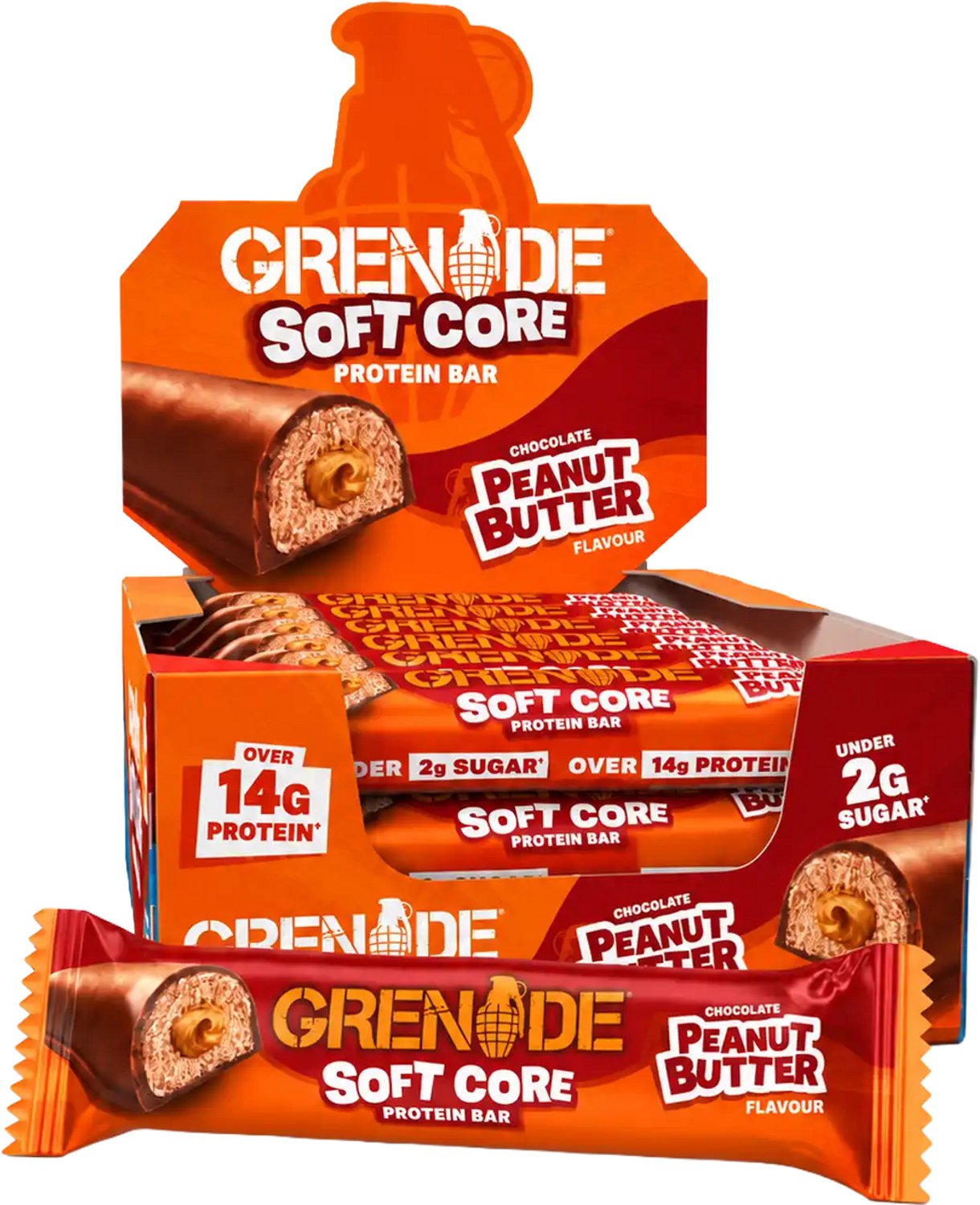 Grenade Soft Core Protein Bars - 12 repen - Peanut Butter
