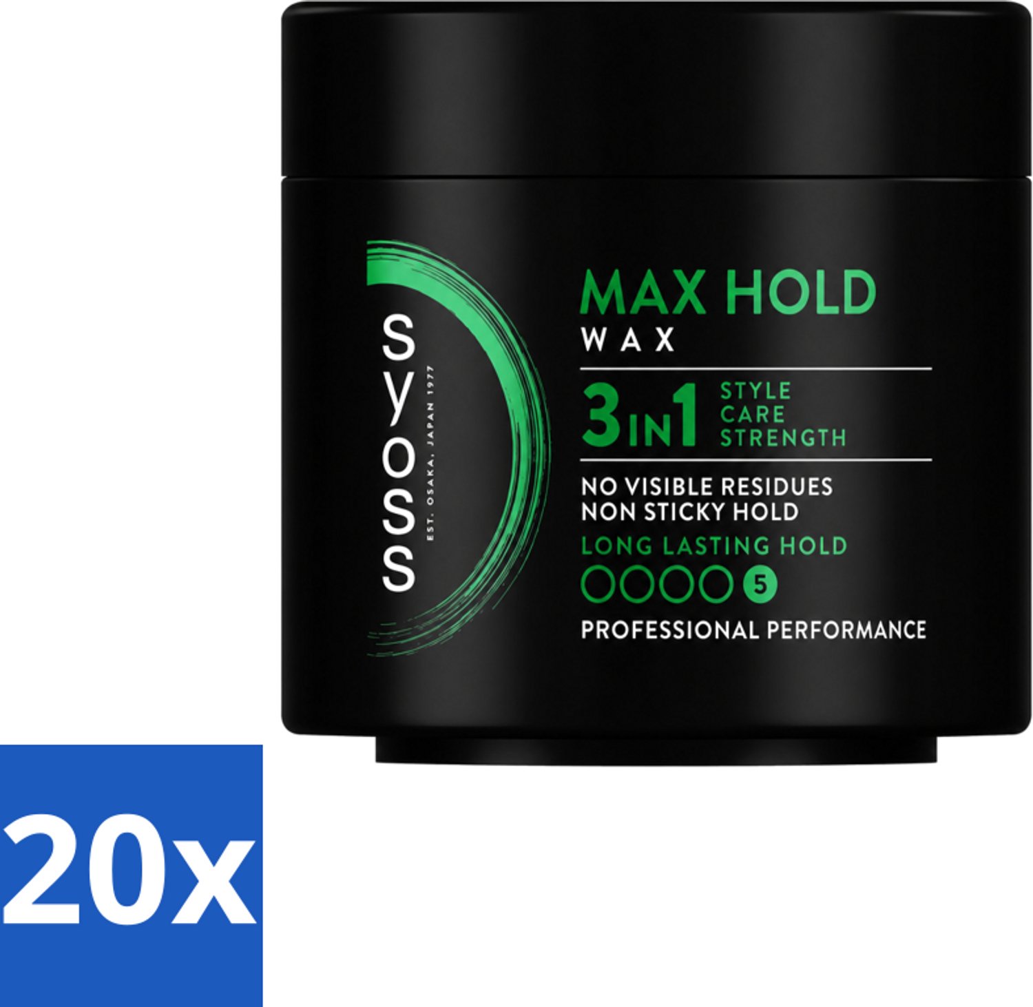 20 x SYOSS - Max Hold Haarwax - Verzorging - Langdurige Styling - 150ml - Voordeelverpakking - 20 stuks