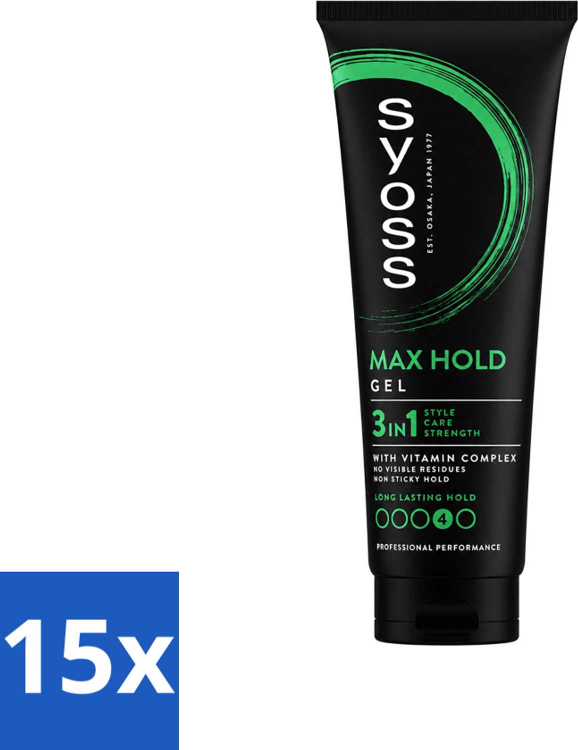 15 x Syoss - Max Hold - Haargel - Maximale Hold - 250 ml - Voordeelverpakking - 15 stuks
