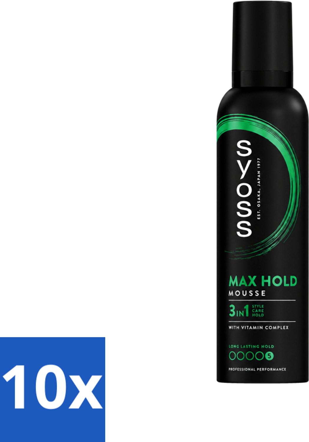10 x Syoss - Max Hold - Haarmousse - Ultra Sterke Hold - 250 ml - Voordeelverpakking - 10 stuks