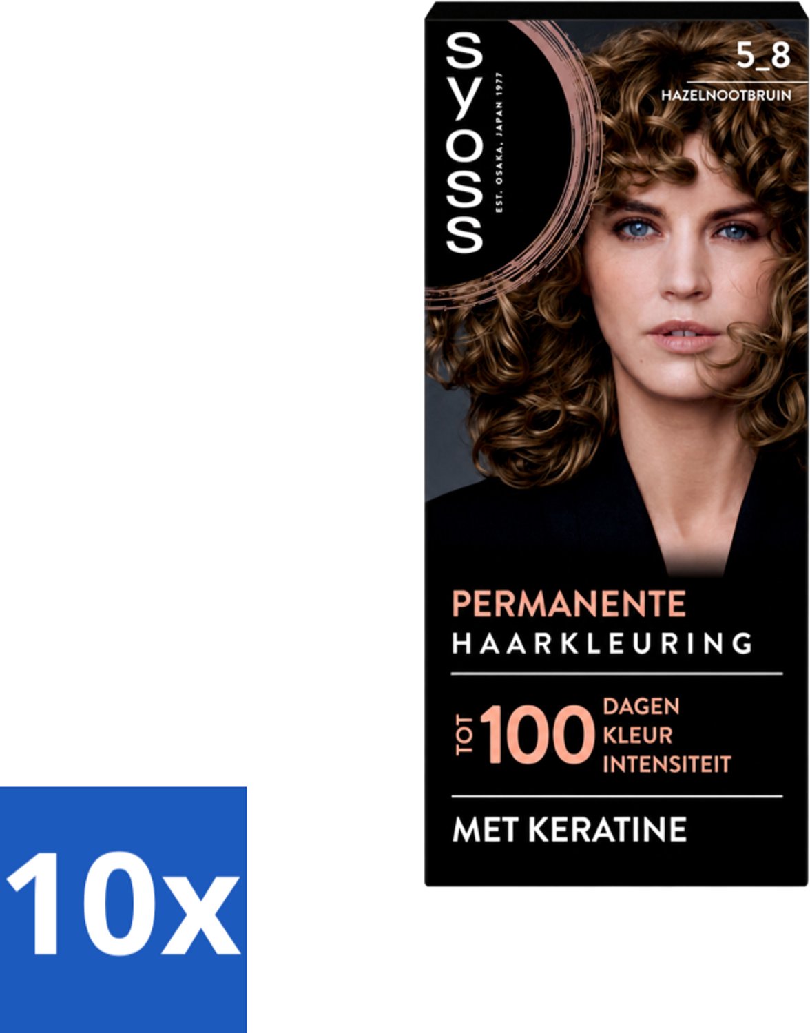 10 x SYOSS - Coloration 5-8 Hazelnootbruin - Haarverf - Grijsdekking - Vermindert Haarbreuk - Voordeelverpakking - 10 stuks