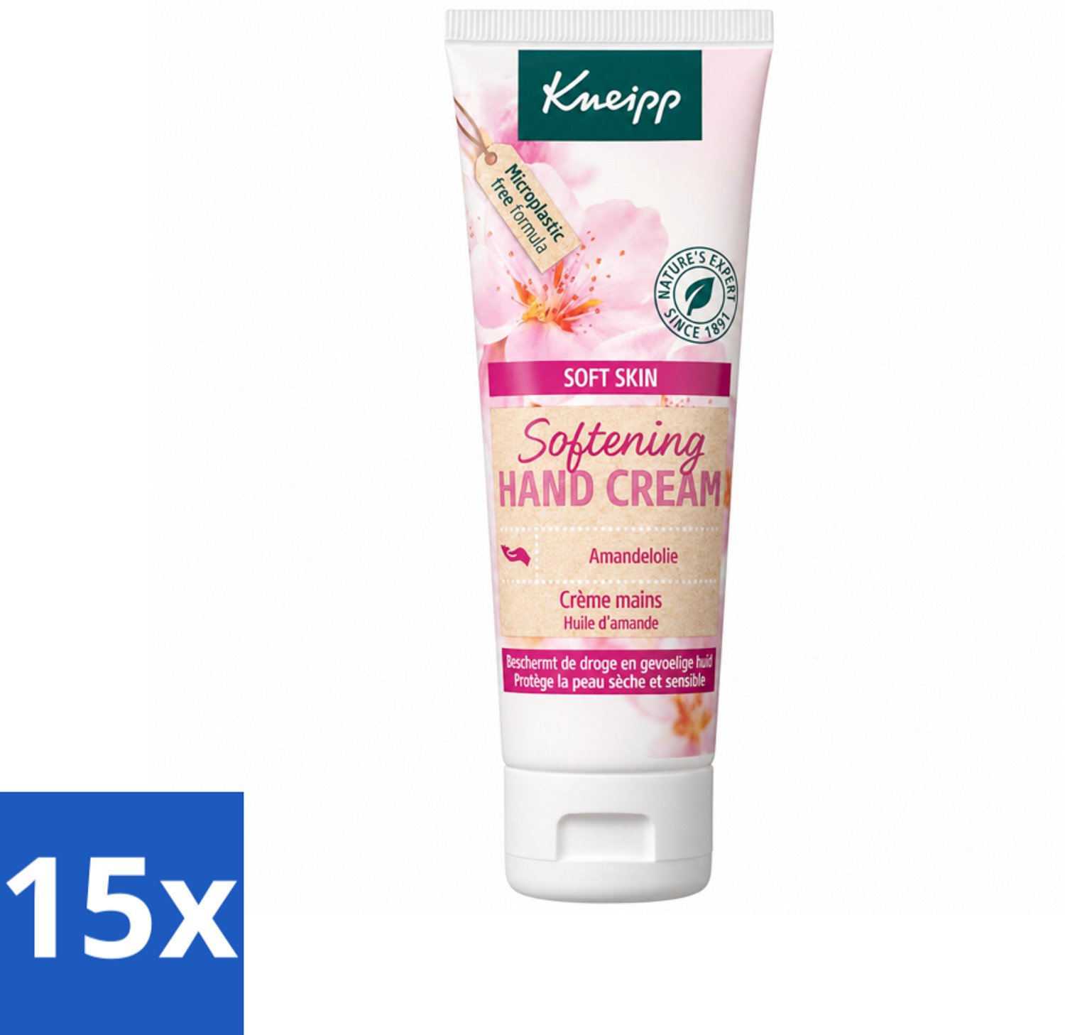 15 x Kneipp - Handcrème - Soft Skin - Amandelbloesem - 75 ml - Voordeelverpakking - 15 stuks