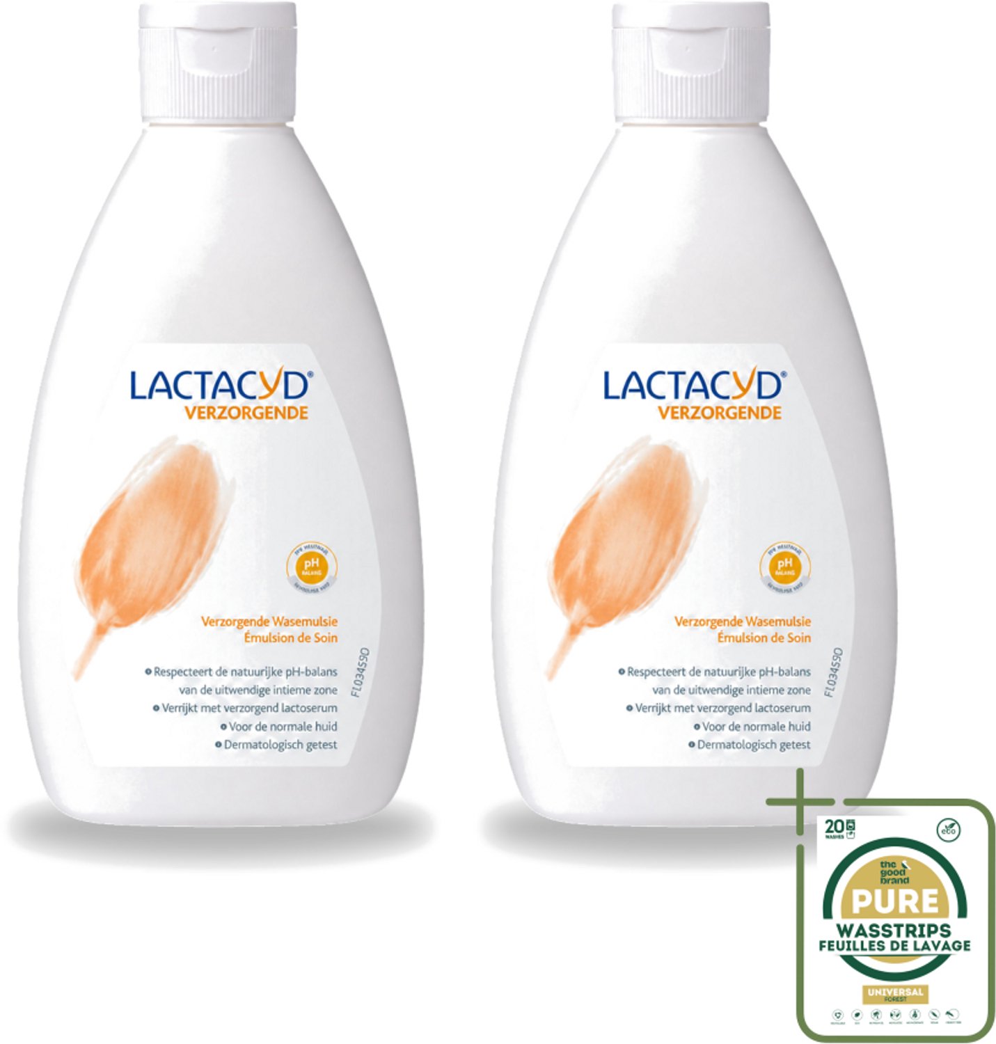 2 x Lactacyd – Verzorgende Wasemulsie – pH-vriendelijk – 300 ml - Wasstrips - Intieme Wasemulsie - Verzorgende Wasemulsie - PH-vriendelijk - Melkzuur - Lactoserum
