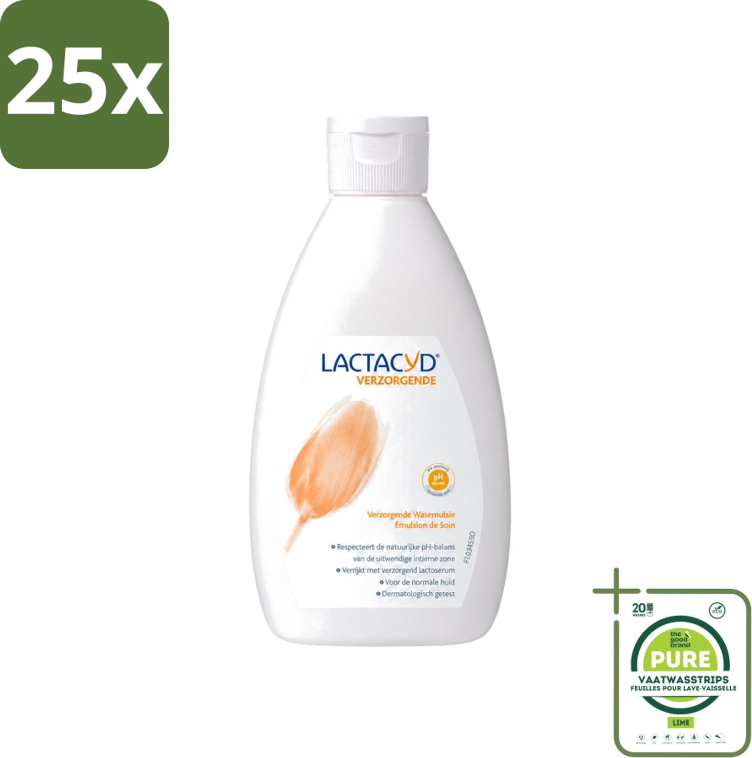 25 x Lactacyd – Verzorgende Wasemulsie – pH-vriendelijk – 300 ml - Grootverpakking - Vaatwasstrips - Intieme Wasemulsie - Milde Intieme Verzorging - Zeepvrij - PH-vriendelijk - Gevoelige Huid
