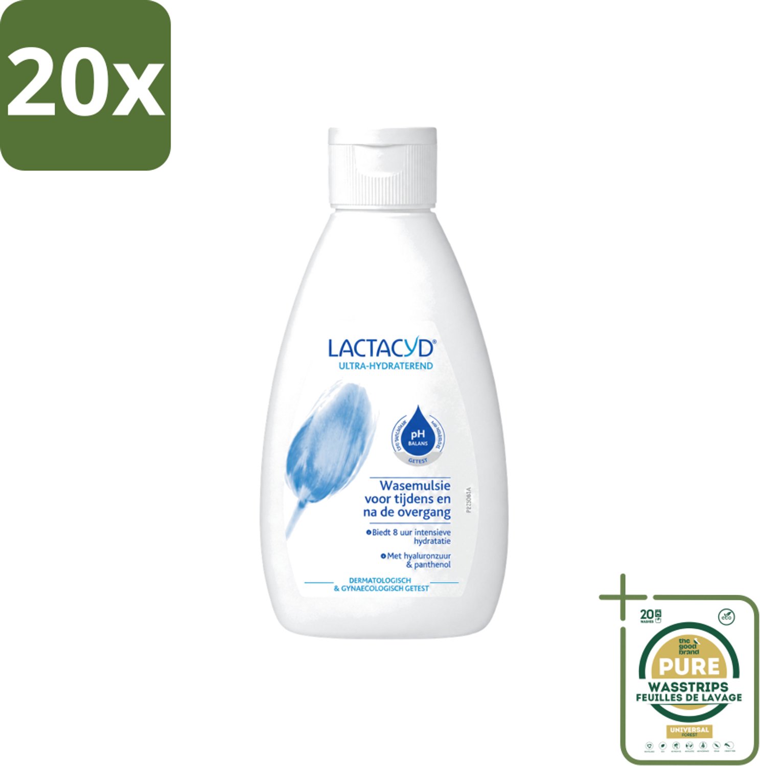 20 x Lactacyd – Ultra Hydraterend – Voor tijdens en na de overgang – 200 ml - Wasstrips - Intieme Verzorging - Overgang - Hydratatie - Droogheid - Jeuk
