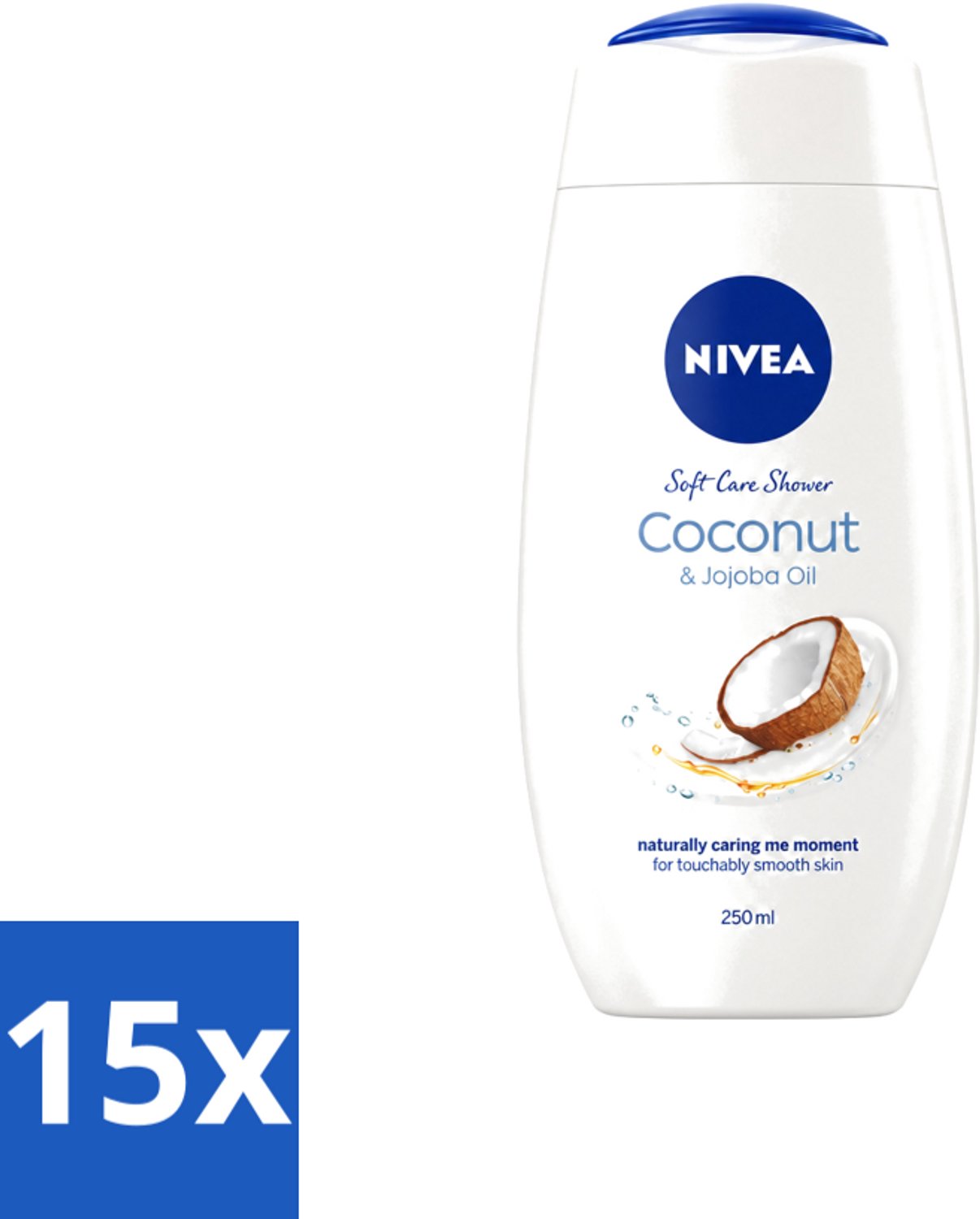 15 x Nivea - Huid Beschermende Douchecreme - Kokosnoot - 250 ml - Voordeelverpakking - 15 stuks