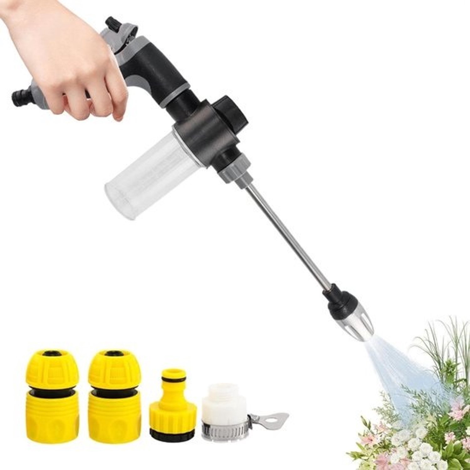 Hogedrukreiniger - Drukspuit - Voor buiten reinigen - Met ergonomisch handvat - 23 x 13 x 16 cm - Grijs