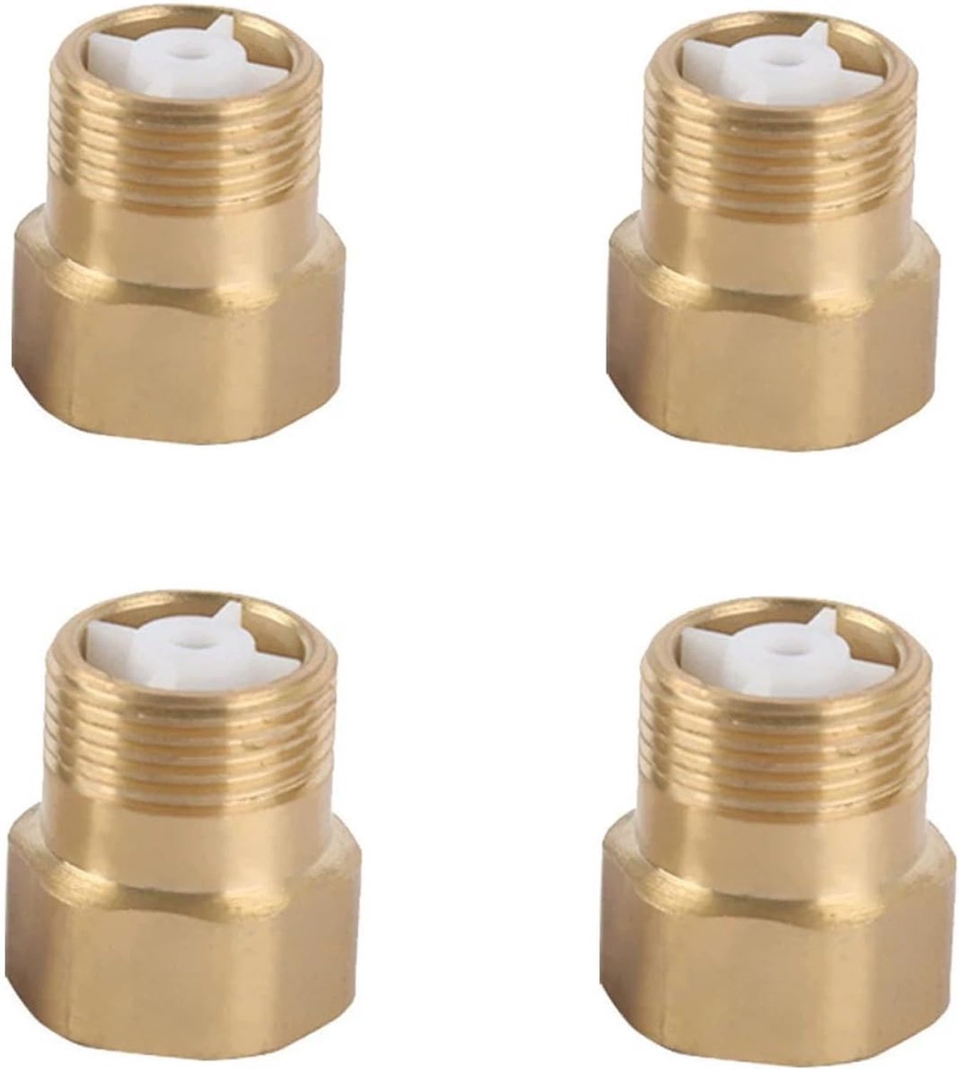 4x Keerkoppeling 3/4" Messing met Binnen- en Buitendraad