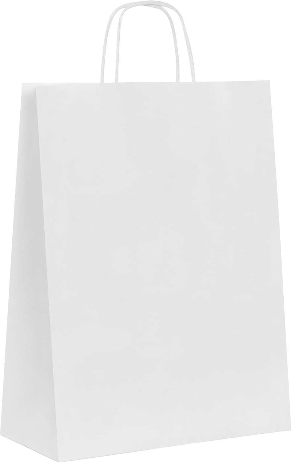 40 papieren zakken, 23 + 10 x 31, cellulose met krullend handvat, papieren zakken, communie, bruiloft, papieren zakken, papieren zakken met hengsels, cadeauzakjes, wit gekruld handvat