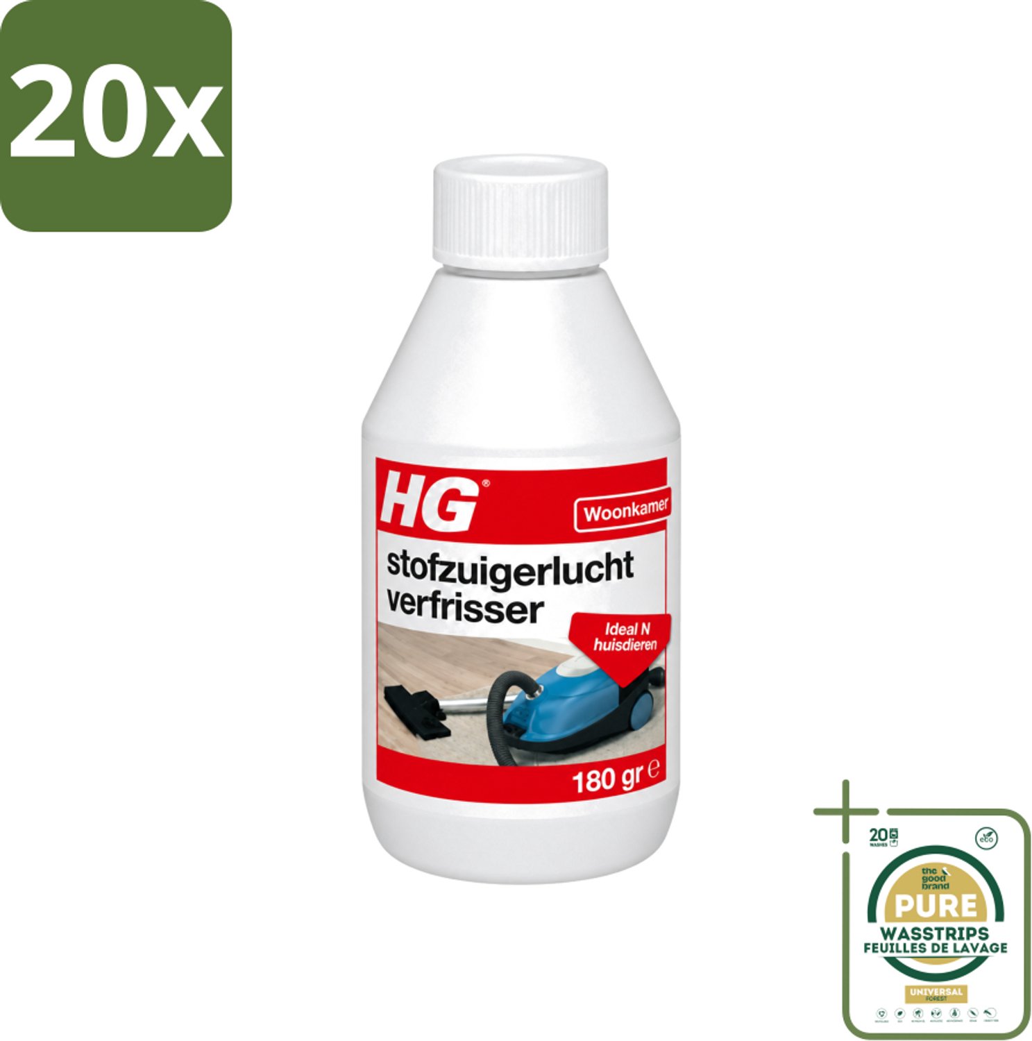 20 x HG - Stofzuigerlucht Verfrisser - Frisse Geur tijdens Stofzuigen - 180 g - Wasstrips - Stofzuiger Geur - Stofzuiger Lucht Verfrisser - Geur Neutraliseren - Stofzuiger Geur Beheersen - Stofzuiger Geur Oplossen