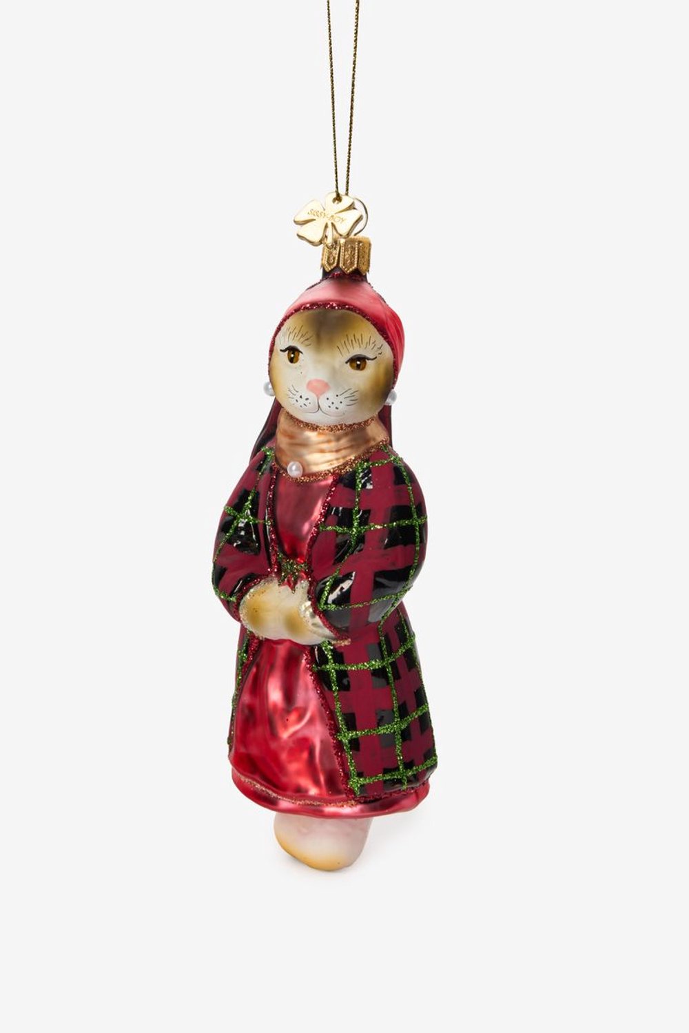 Sissy-Boy Kerst ornament kat met parel Multi
