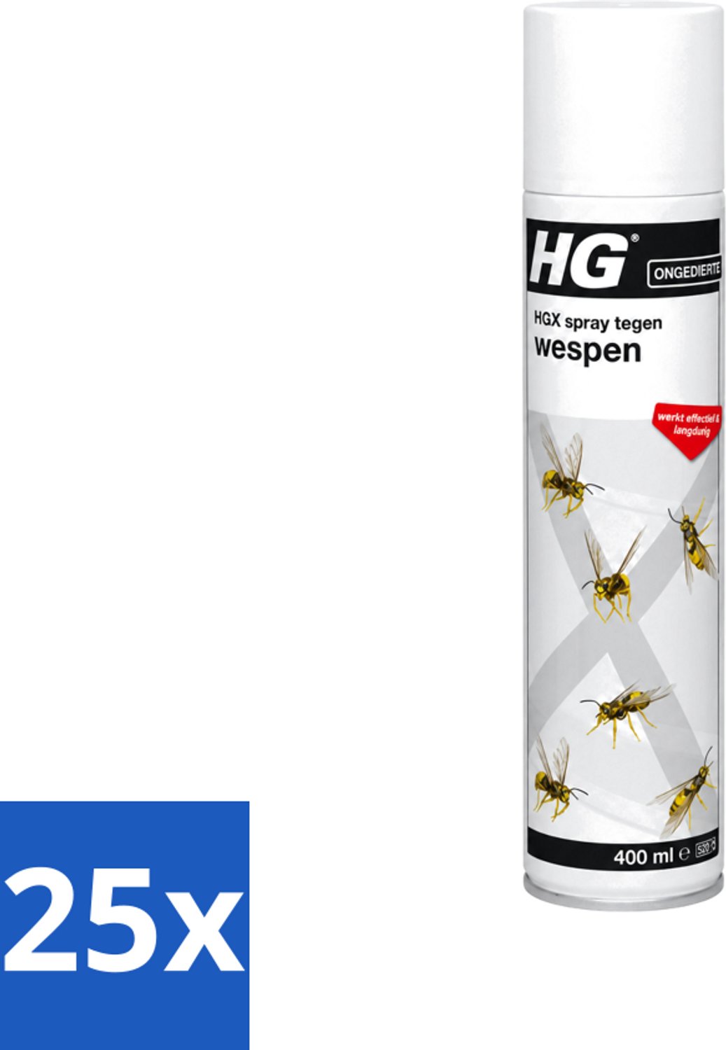 25 x HG X - Spray Tegen Wespen - Effectief & Langdurig - 400 ml - Voordeelverpakking - 25 stuks