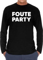 Foute party Long sleeve t-shirt zwart heren - zwart Foute party shirt met lange mouwen XXL