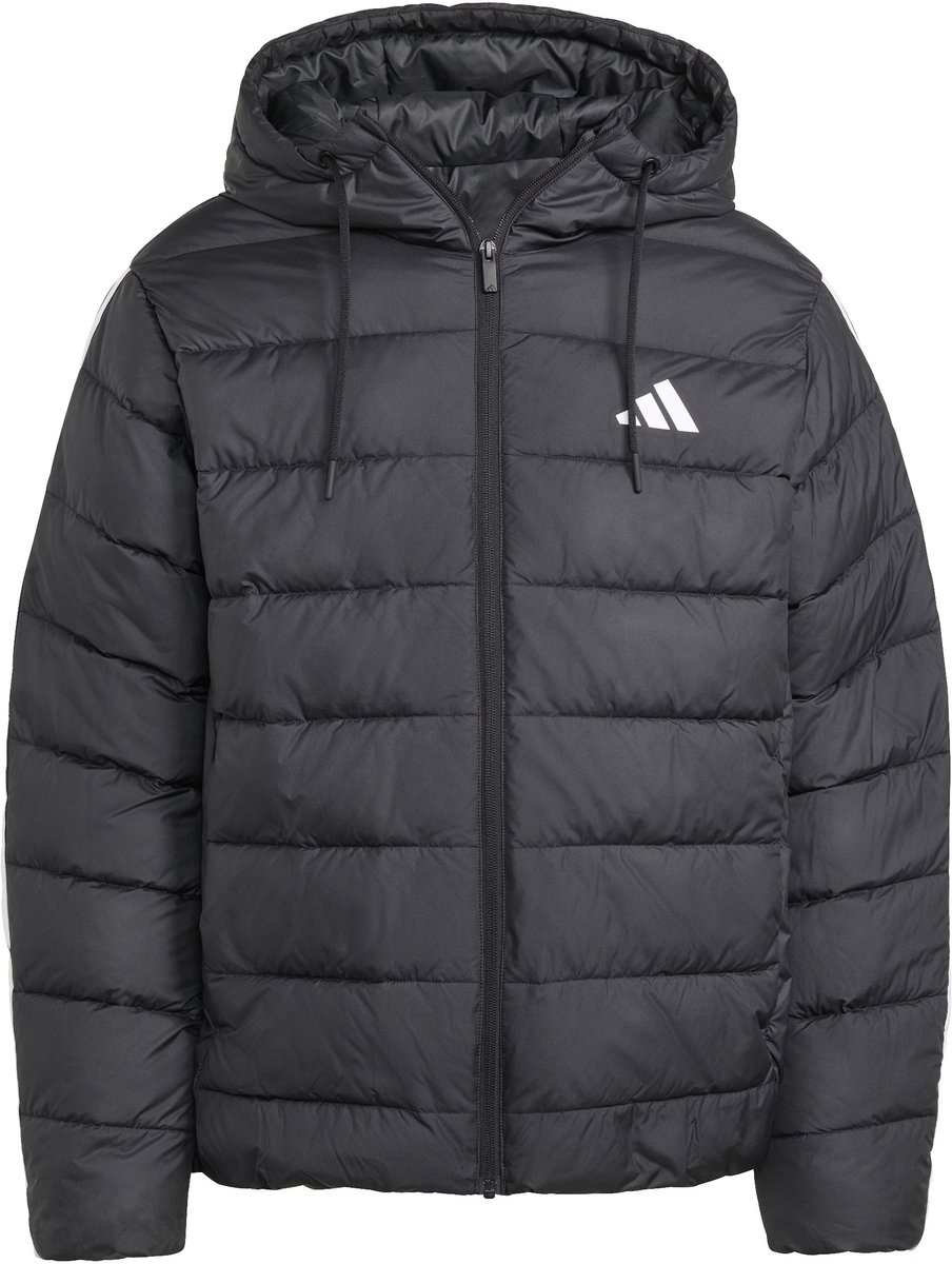Hooded jacket adidas Essentials Climawarm 3 stripes Zwart