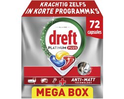 Dreft Platinum Plus Vaatwastabletten Citroen - Anti-Dofheidstechnologie - 72 stuks