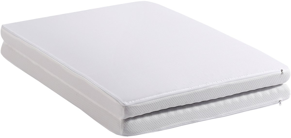 OKWISH Opvouwbare Matras 140x200 cm - H3 Stevigheid - Vouwt Naar 140x100 cm - Afneembare Hoes - Oeko-Tex Gecertificeerd - Zonder Matras - Wit