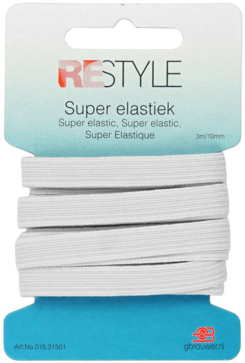 Restyle Super Elastiek 10 mm x 3 meter 009 Wit