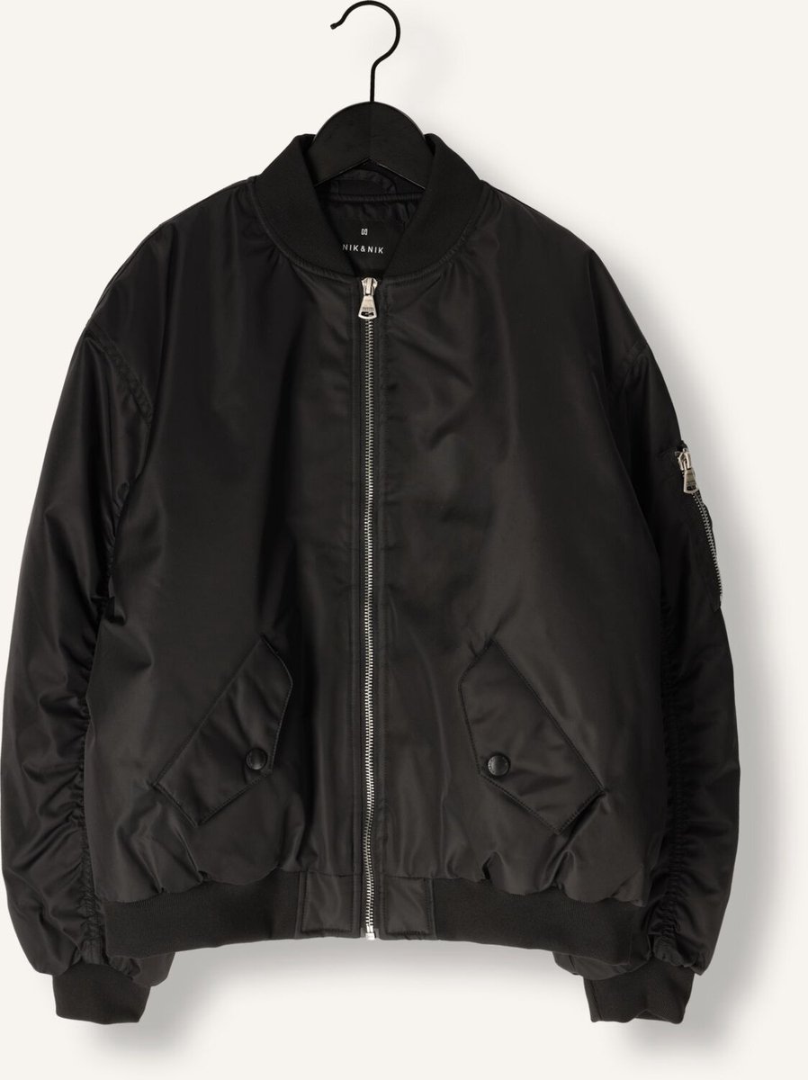 Nik & Nik Dias Padded Bomber Jassen Jongens - Winterjas - Zwart - Maat 152