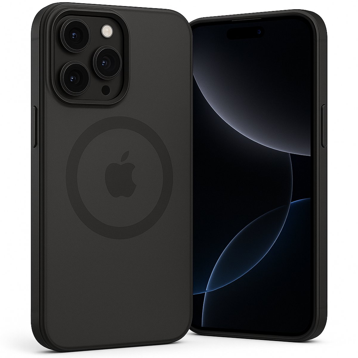 Hoesje geschikt voor iPhone 17 Pro – Geschikt voor MagSafe – Transparant Zwart
