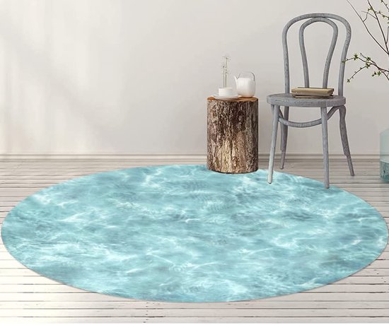 Rond tapijt, 10 mm geel/aardegrijs smiley rond vloerkleed, lang fluweel Kinderen spelen leren slaapkamer nachtkastje kledingkast ronde antislip mand vloermat