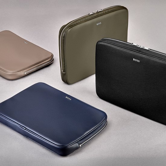 Porte-ordinateur Classic Grained Navy