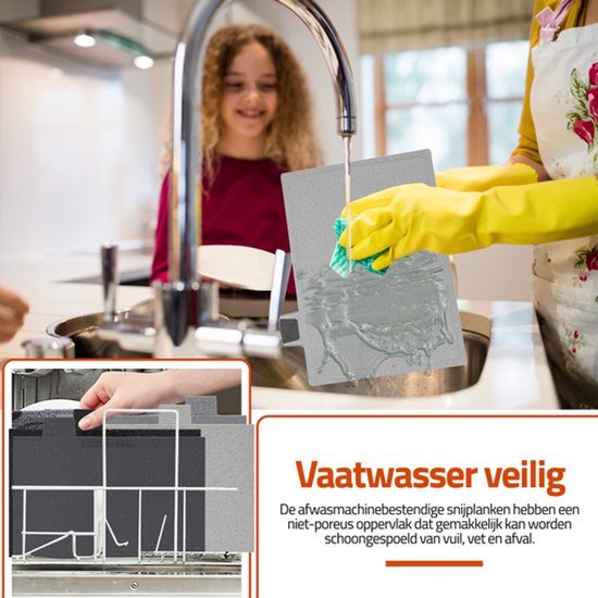 WonderCooks Index Planche à Découper - Avec Support - 4 Pièces - 30x22,5 cm