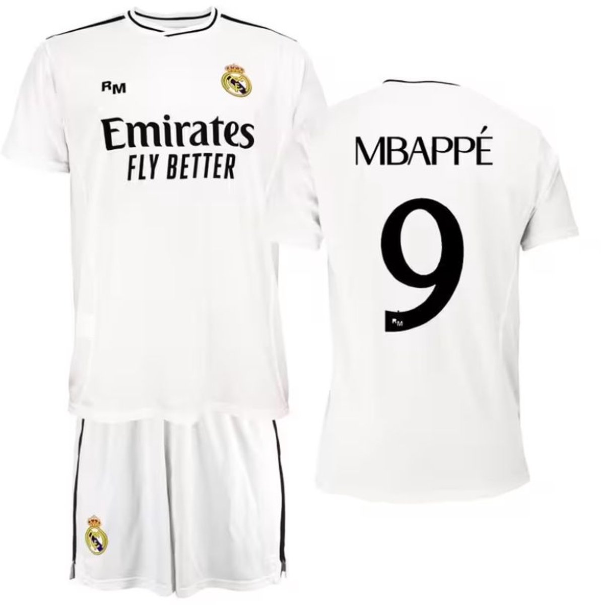 Real Madrid - Set van shirt en broek seizoen 24/25, MBAPPE, kinderen 10 jaar, replica met officiële licentie, oranje, 10 jaar, Oranje