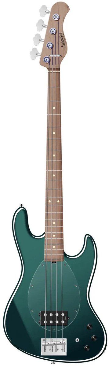 Sadowsky MetroExpress Vintage M Roasted Maple Solid Sherwood Green Metallic High Polish elektrische basgitaar met gigbag