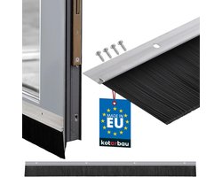 KOTARBAU® Deurborstel, Aluminium, 1 m, Zilver, 60 mm, Borstelafdichting, Tochtstrip met Borstel, Tochtstrip Onderkant Deur, Deurborstel Nylon, Deurstrip Tegen Ongedierte, met Schroeven