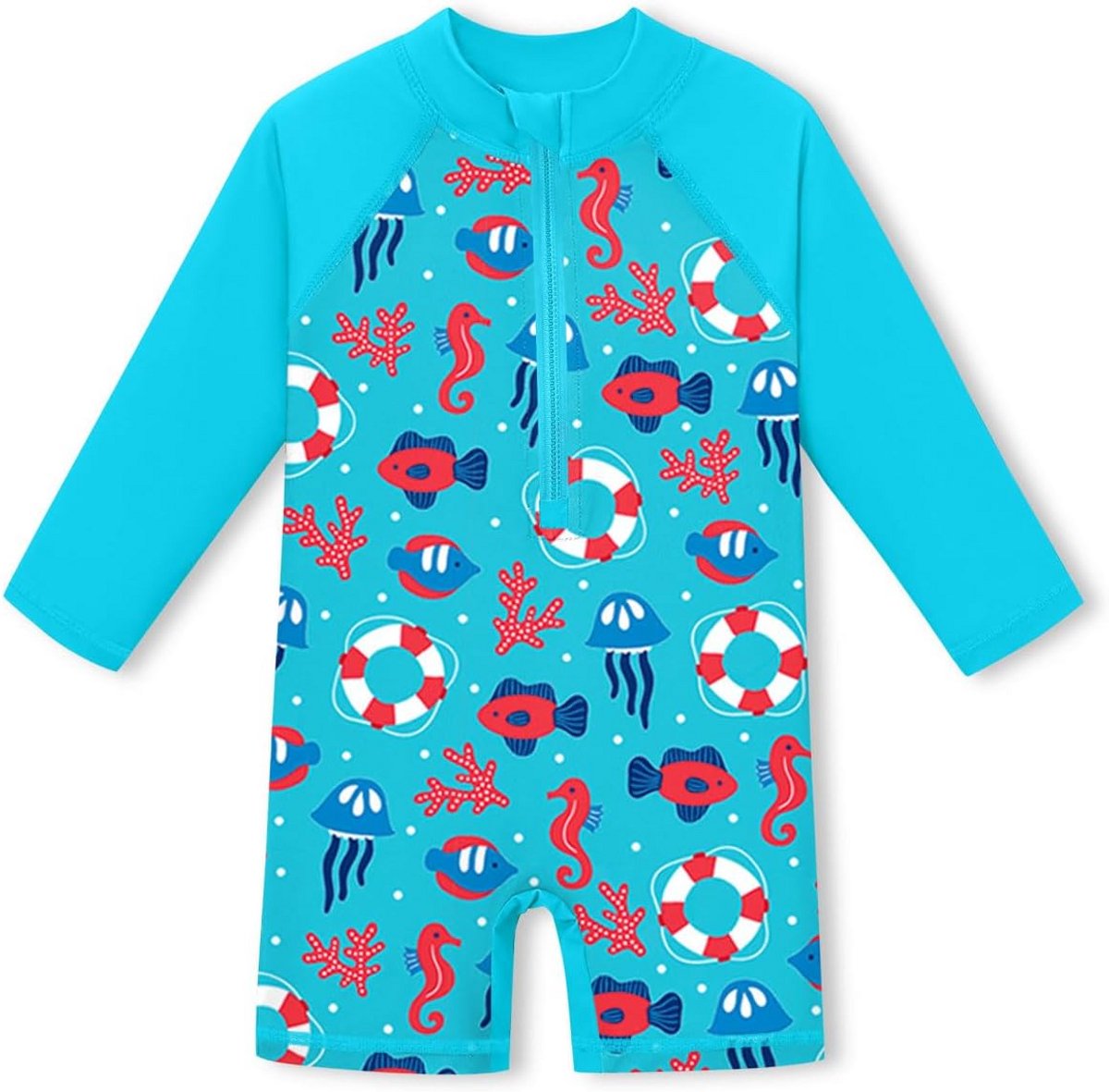 Babyzwemshirt met UV-bescherming - Lange Mouwen, Badpak voor 0-36 Maanden - Zonnebescherming en Zwemkleding