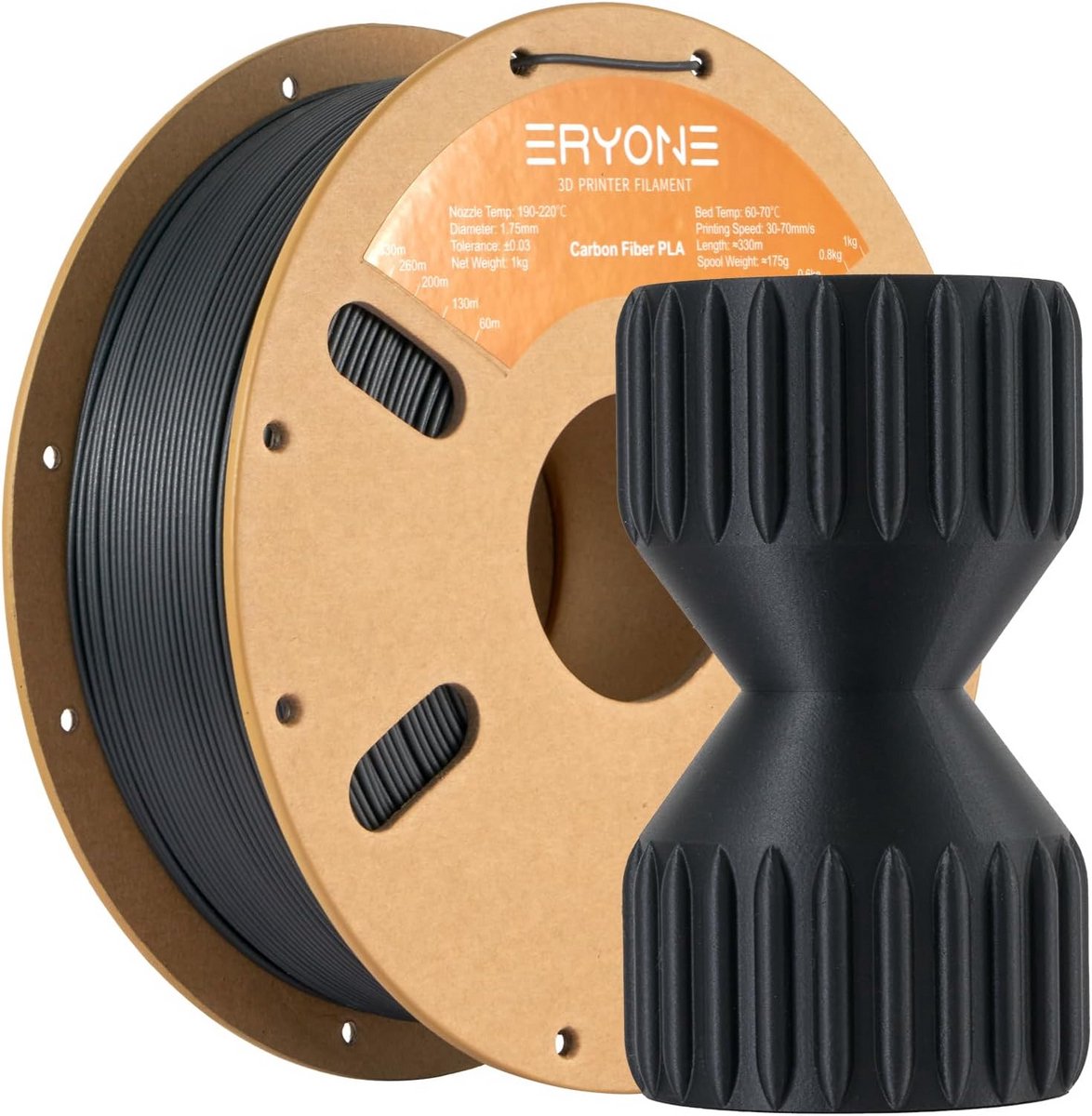 Koolstofvezel PLA Filament voor 3D-printer 1.75mm - 1kg Spoel, Zwart