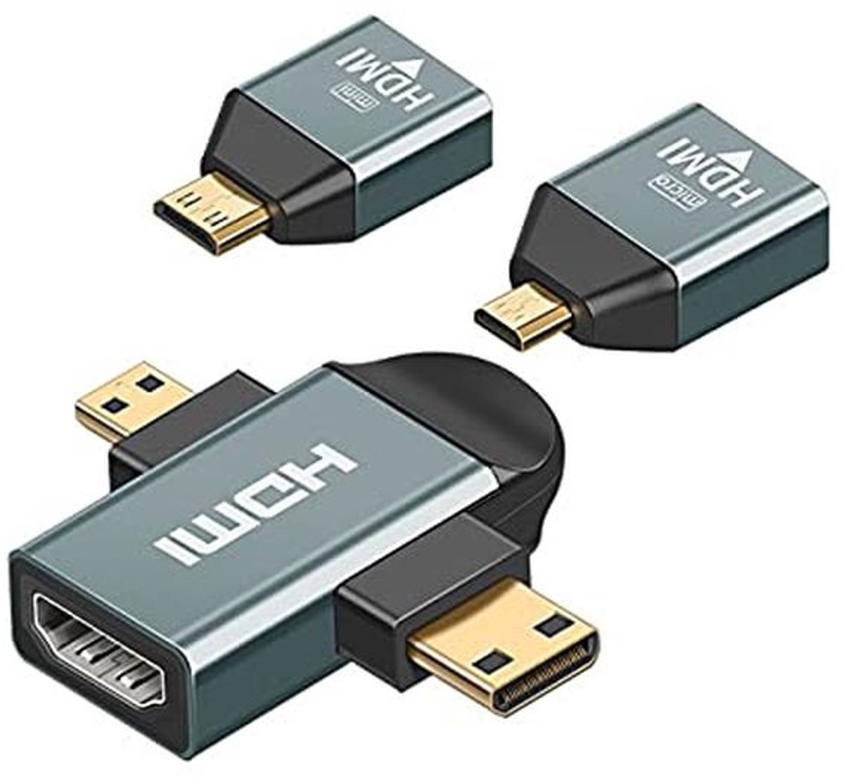 Micro & Mini HDMI naar HDMI 2-in-1 Adapter Set - 4K @60Hz