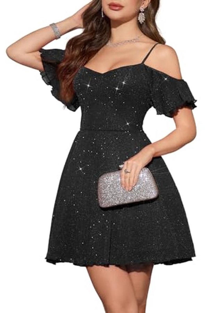 Korte Feestjurk voor Dames en Tieners - Off-Shoulder Cocktailjurk