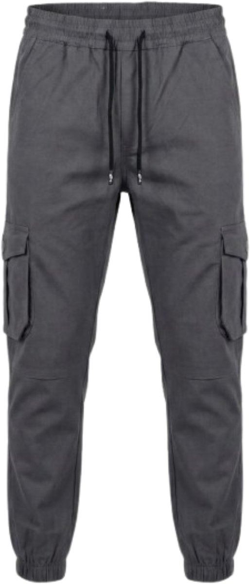 Hitman Cargo Broek Heren - Joggingbroek Heren - Trainingsbroek Heren - Sportbroek Heren - Katoen - Diepe Zakken - Antraciet - Maat S