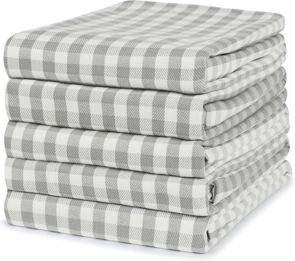 Stevige Geruite Keuken Theedoeken Set van 5 - 100% Katoen - 50 x 70 cm - Blauw