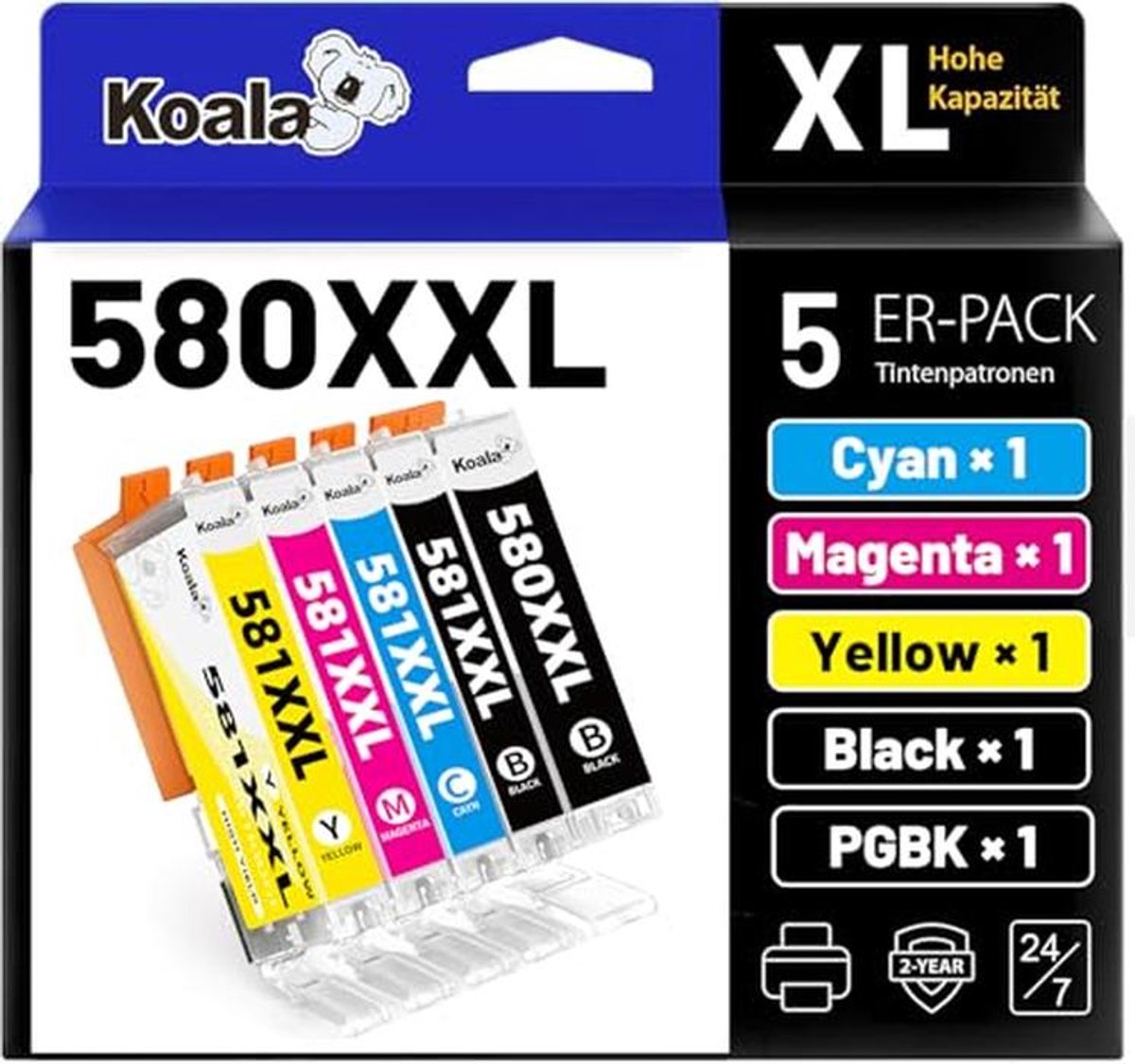 5 Stuks Compatibele Inktcartridges voor Pixma Printers