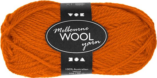 Melbourne wolgaren, L: 92 M, oranje, 50 gr/ 1 bol