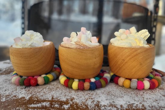 Øyo Houten Sami Mok - Noorse Kuksa - 150 ml - Set van 2 - Met Lederen Koord — afbeelding 4
