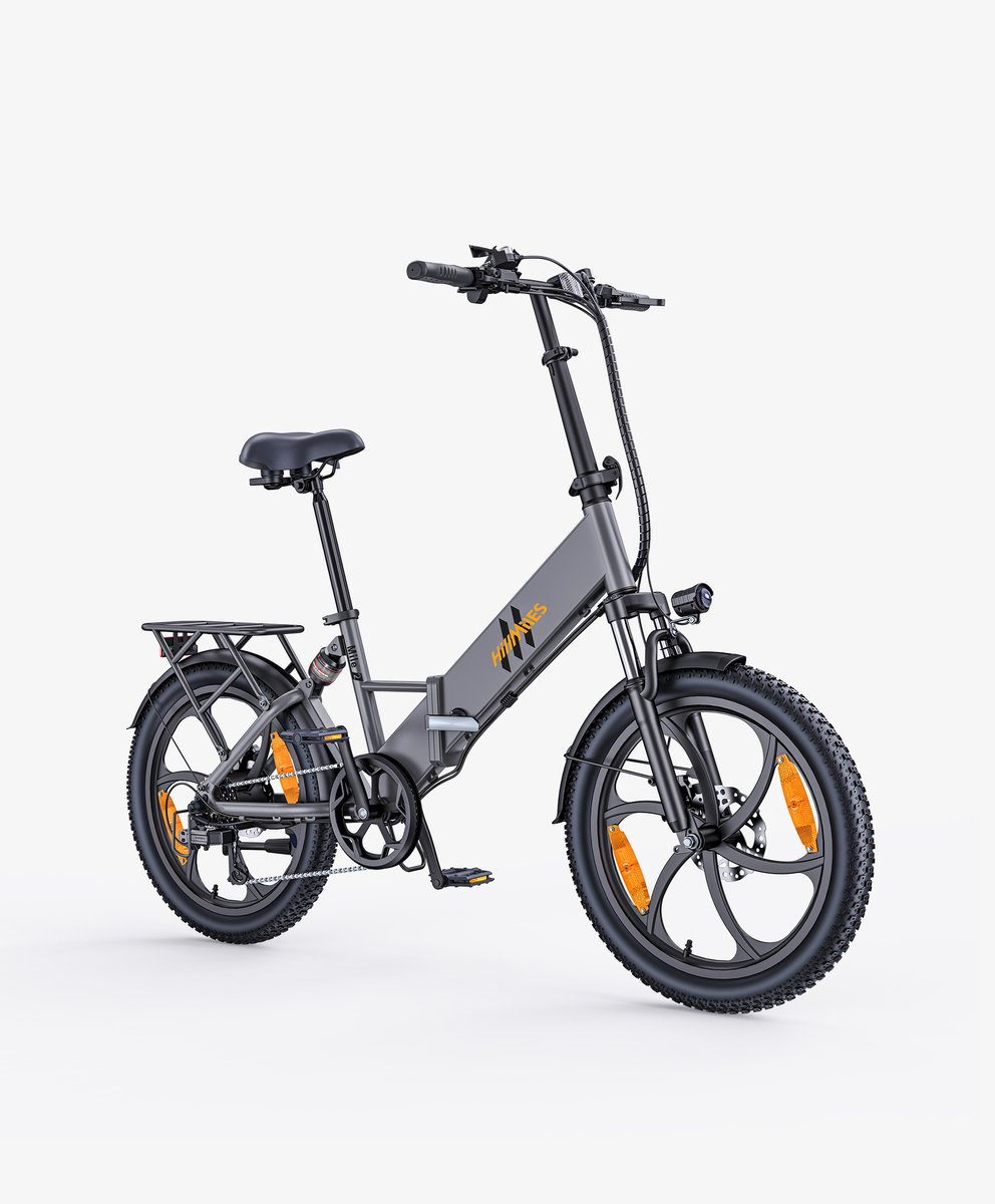 Hillmiles Mile 2 Elektrische fiets - Actieradius 60km - Verwijderbare batterij 36V13Ah - Motor 250W - Shimano 7 versnellingen - 20 Inch opvouwbare City Commuter E-Bike - Grijs – foto 2