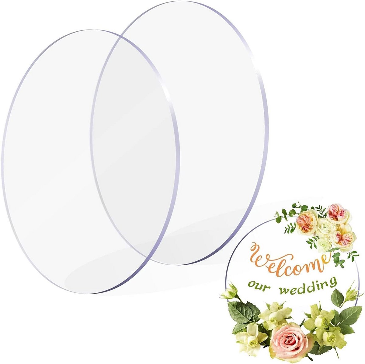 Herbruikbare Acryl Taartplaat 24 cm - 2 Stuks - Ideaal voor Taarten en Gebak