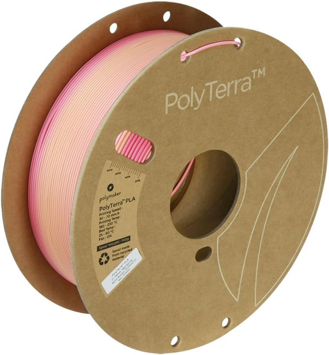 Matte PLA Filament 1.75mm Roze Multicolor Gradiënt voor 3D Printers - 1kg