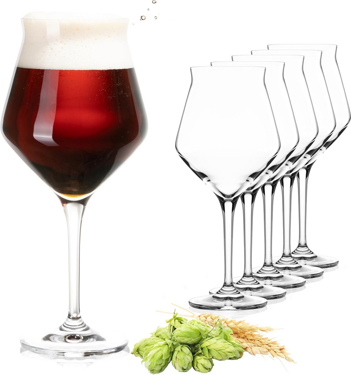 Elegante Bierglazen 400 ml Set van 6 - Kristallen Tulpen Voor Een Perfecte Bierervaring