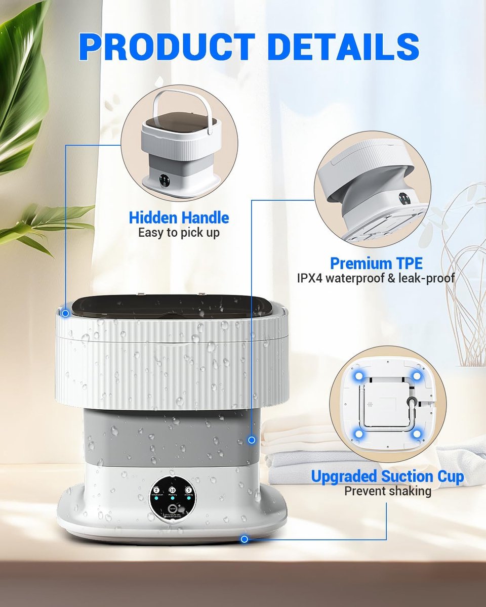 Mini Wasmachine met Centrifuge - Voor Kleine Wasgoed - Meerdere Programma's -