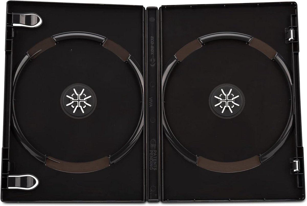 Dubbele DVD-hoesjes 14mm - 10 zwart