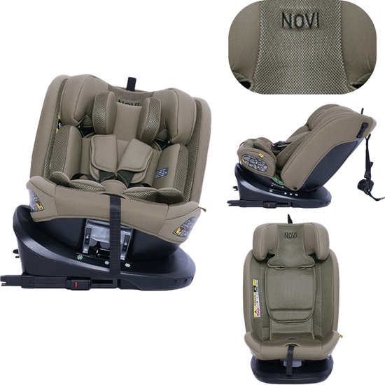 Novi Baby Goliath Go I-size Autostoel - Groep 0-1-2-3 - Isofix - Draaibaar - Taupe - 0 - 150 cm